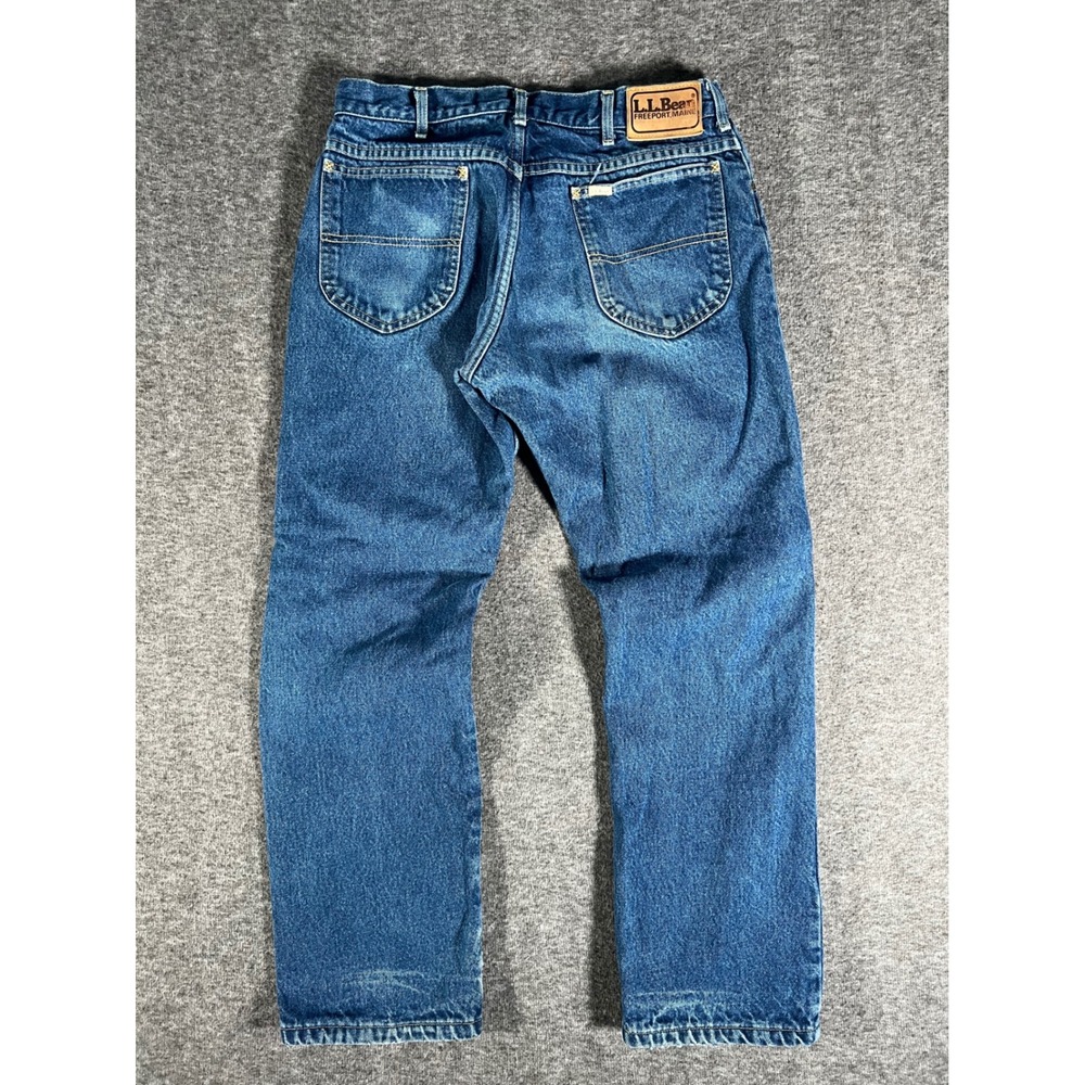 Vintage 70's L.L. Bean Flannel-Lined Denim Jeans 34x30 Union Made Talon 42 USA